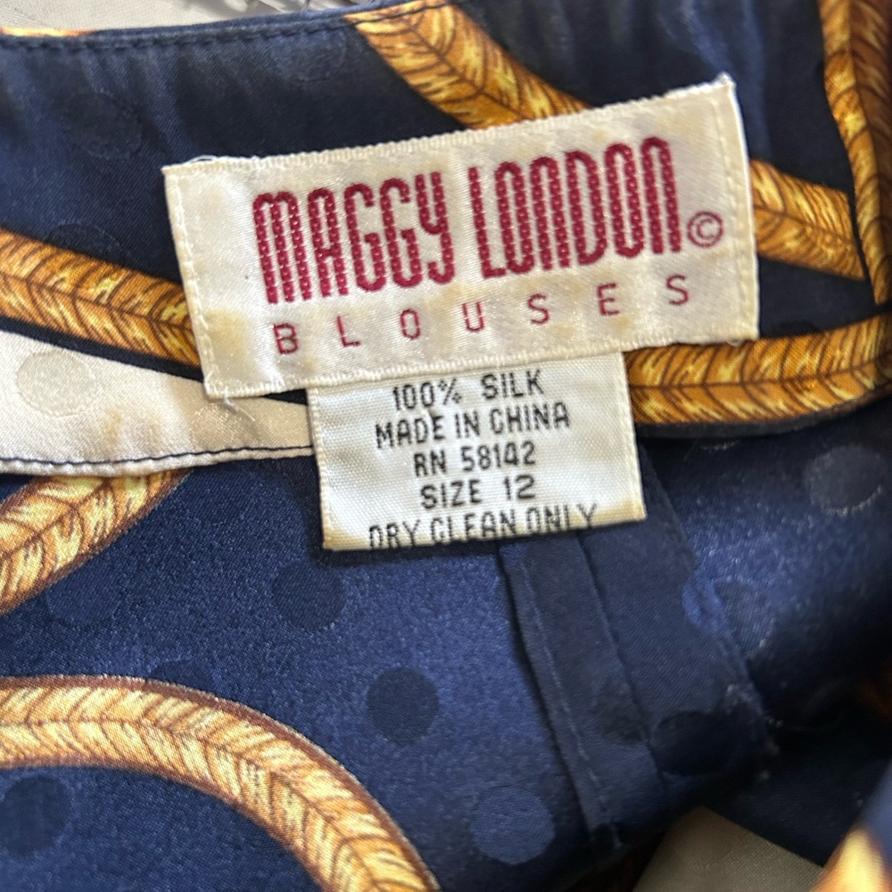Maggy London 100% Silk Blouse